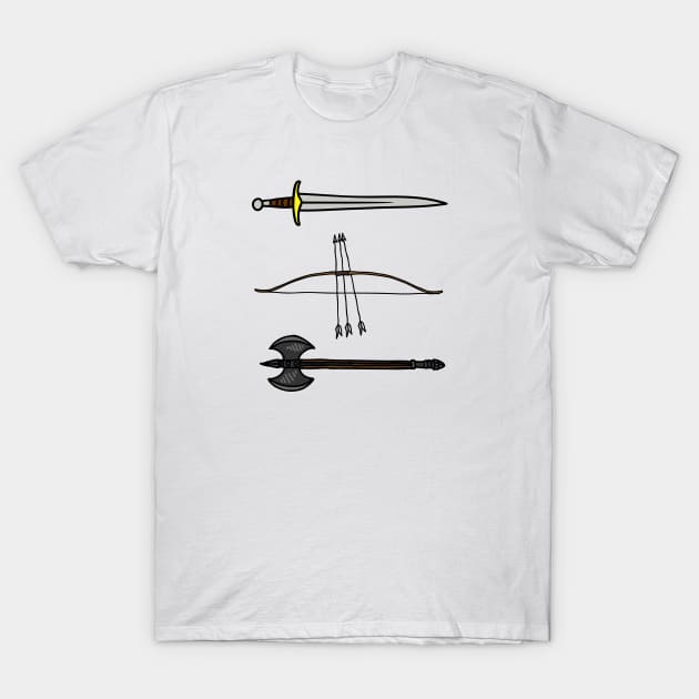 You have my sword and my bow and my axe II - White - Fantasy T-Shirt by Fenay-Designs